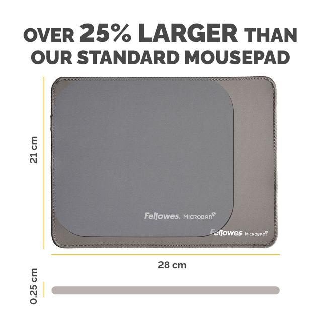 Mousepad Fellowes Breyta Microban XL, gri