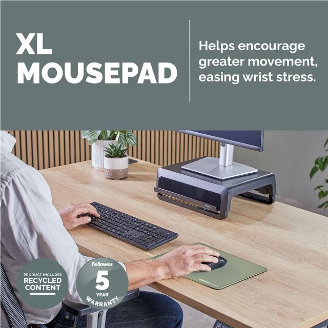 Mousepad Fellowes Breyta Microban XL, verde
