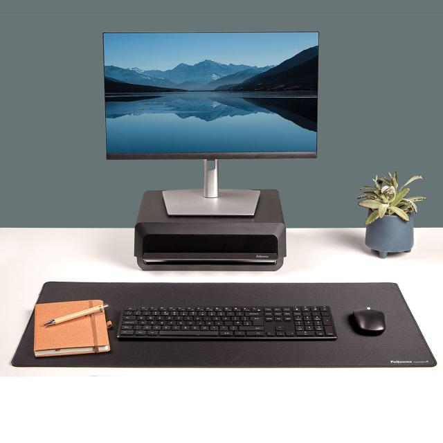 Mapa de birou Fellowes Breyta, 80 x 40 cm, cu protectie antibacteriana Microban, negru