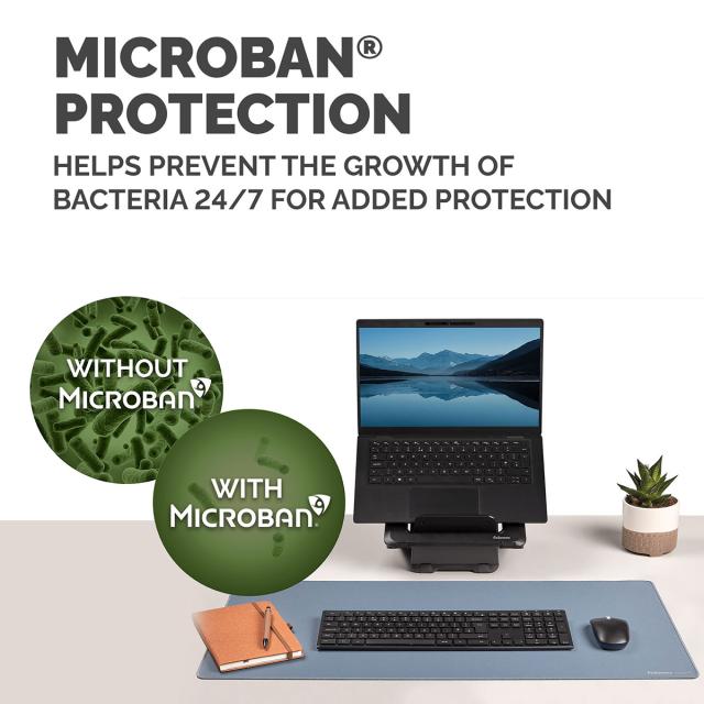 Mapa de birou Fellowes Breyta, 80 x 40 cm, cu protectie antibacteriana Microban, albastru