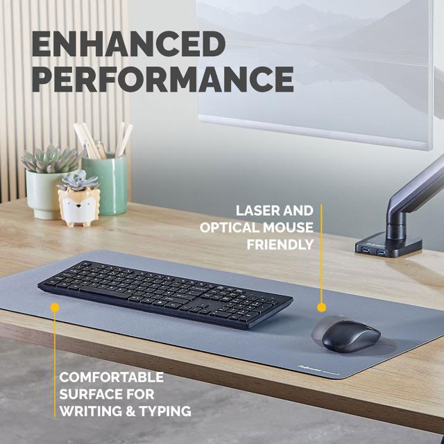 Mapa de birou Fellowes Breyta, 80 x 40 cm, cu protectie antibacteriana Microban, albastru