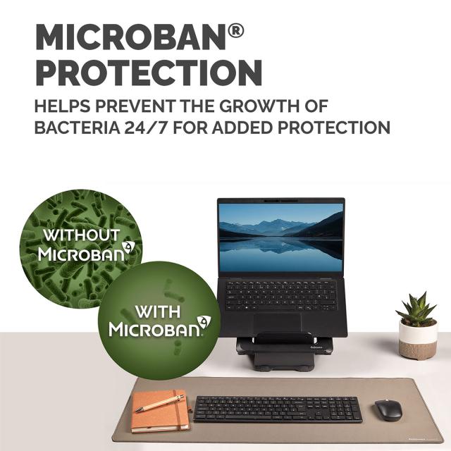 Mapa de birou Fellowes Breyta, 80 x 40 cm, cu protectie antibacteriana Microban, nisip