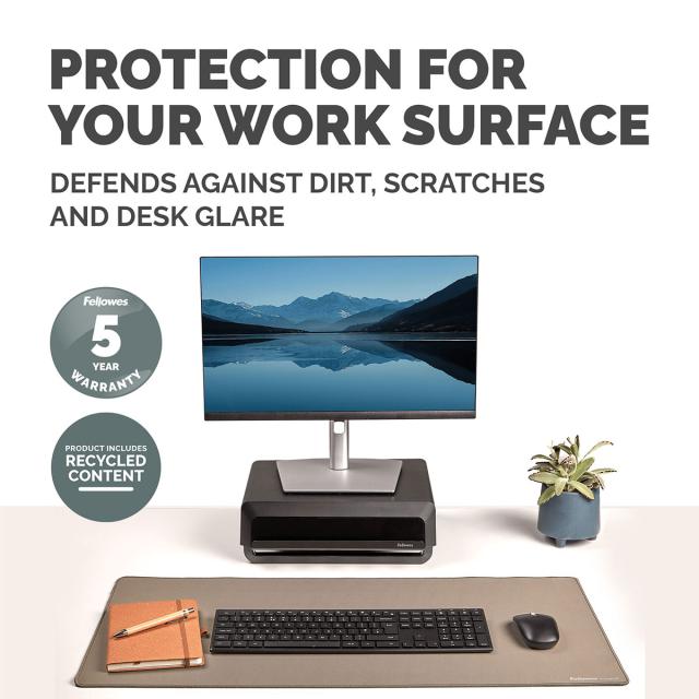 Mapa de birou Fellowes Breyta, 80 x 40 cm, cu protectie antibacteriana Microban, nisip