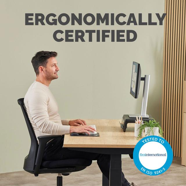 Mousepad Fellowes Breyta Microban cu suport pentru incheietura, negru