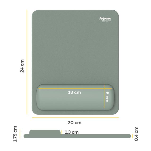 Mousepad Fellowes Breyta Microban cu suport pentru incheietura, verde