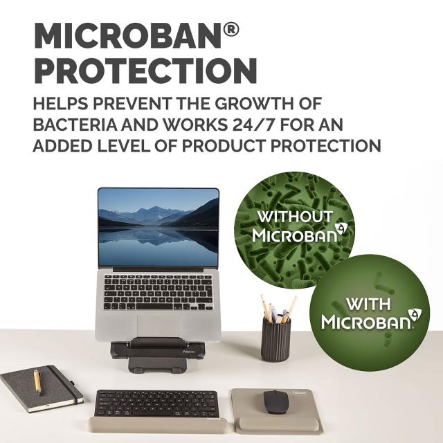 Mousepad Fellowes Breyta Microban cu suport pentru incheietura, nisip