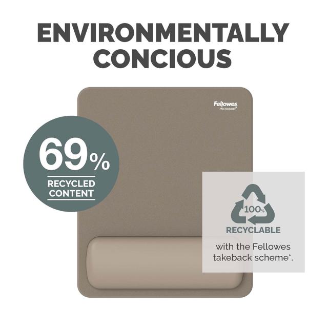 Mousepad Fellowes Breyta Microban cu suport pentru incheietura, nisip