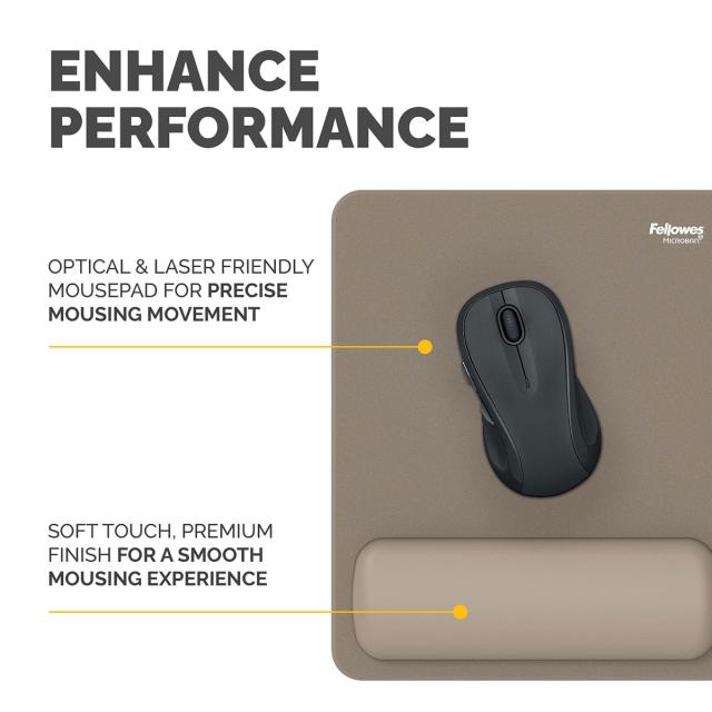 Mousepad Fellowes Breyta Microban cu suport pentru incheietura, nisip