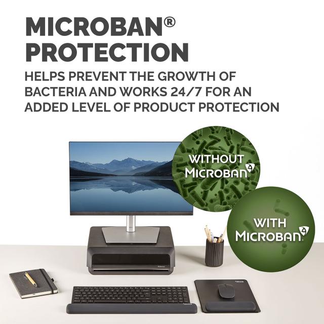 Suport pentru incheietura Fellowes Breyta Microban pentru tastatura, negru