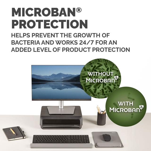 Suport pentru incheietura Fellowes Breyta Microban pentru tastatura, gri