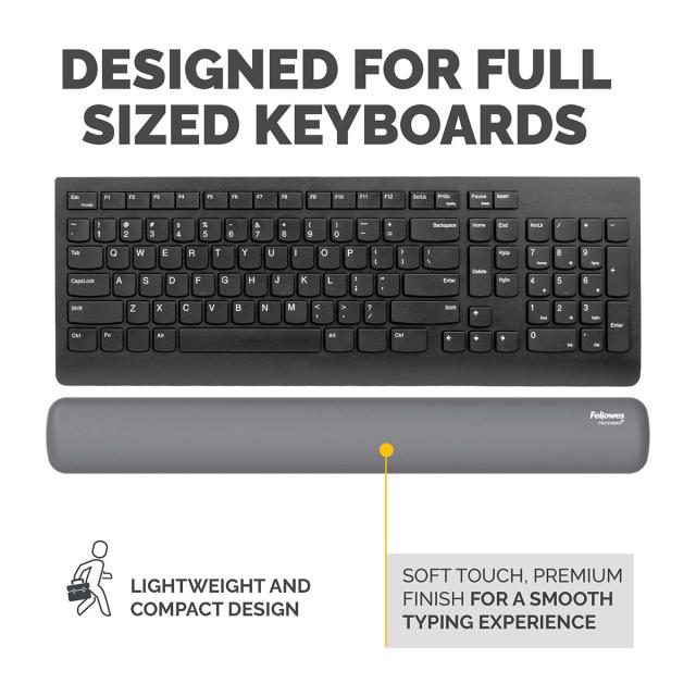 Suport pentru incheietura Fellowes Breyta Microban pentru tastatura, gri