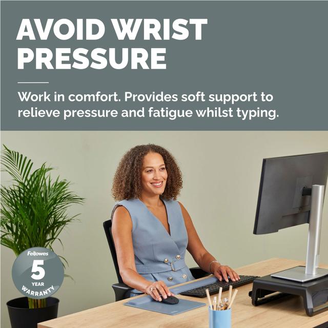 Suport pentru incheietura Fellowes Breyta Microban pentru tastatura, albastru marin