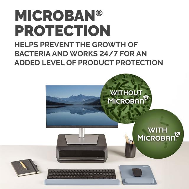 Suport pentru incheietura Fellowes Breyta Microban pentru tastatura, albastru marin