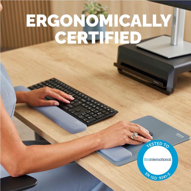 Suport pentru incheietura Fellowes Breyta Microban pentru tastatura, albastru marin