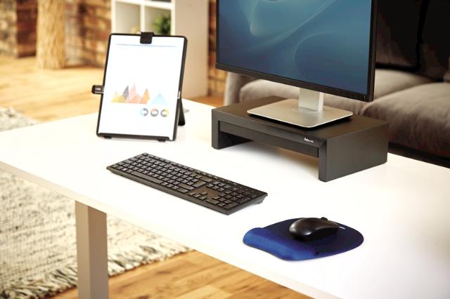 Mousepad cu suport pentru incheietura Fellowes, Memory Foam, albastru inchis