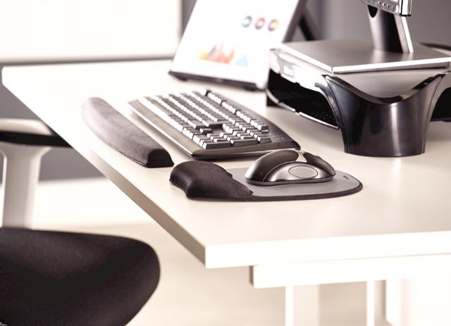 Mousepad cu suport pentru incheietura Fellowes, Memory Foam, argintiu