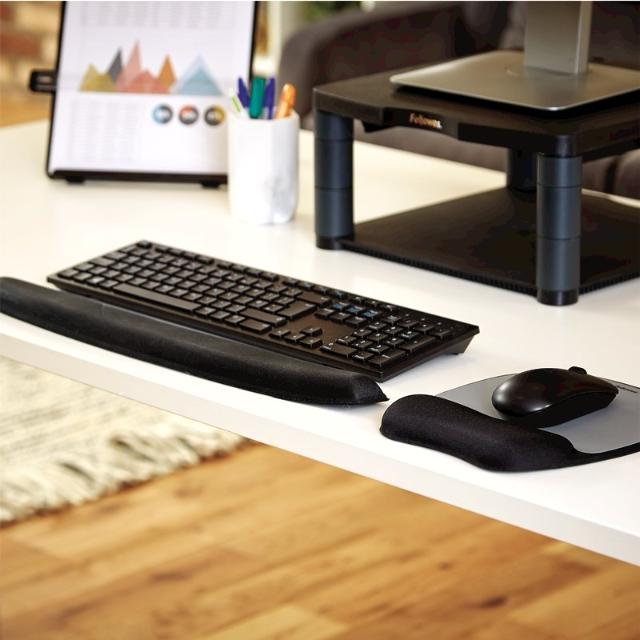 Mousepad cu suport pentru incheietura Fellowes, Memory Foam, argintiu
