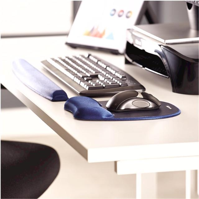 Suport tastatura Fellowes, Memory Foam, pentru incheietura, albastru inchis