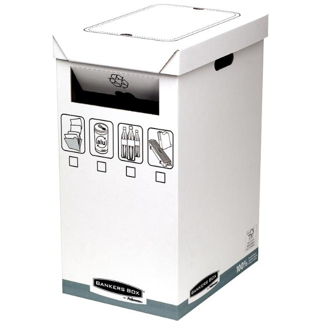 Cos de birou pentru colectare selectiva, Fellowes, realizat din carton, reciclabil, 5 bucati/set