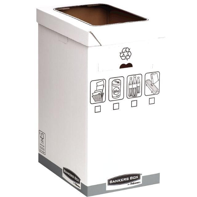 Cos de birou pentru colectare selectiva, Fellowes, realizat din carton, reciclabil, 5 bucati/set