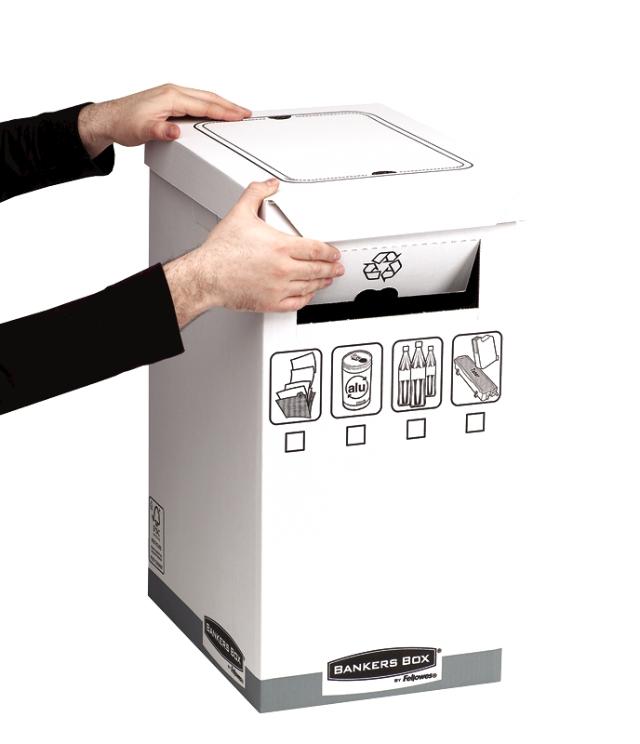 Cos de birou pentru colectare selectiva, Fellowes, realizat din carton, reciclabil, 5 bucati/set