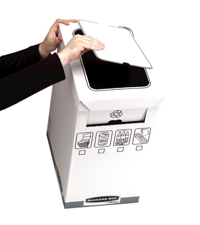 Cos de birou pentru colectare selectiva, Fellowes, realizat din carton, reciclabil, 5 bucati/set