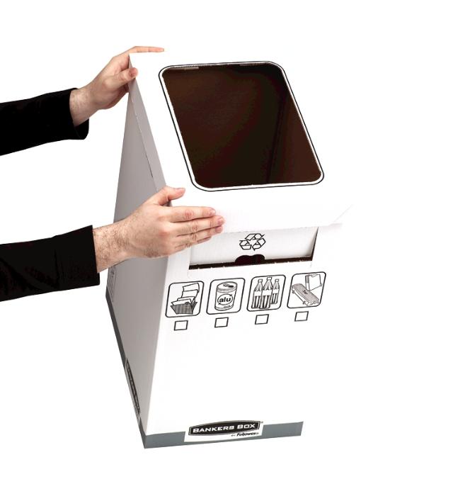 Cos de birou pentru colectare selectiva, Fellowes, realizat din carton, reciclabil, 5 bucati/set