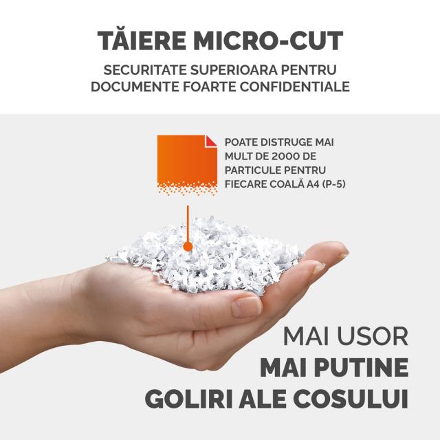 Distrugator documente Fellowes LX211 Negru, micro taieri, functionare silentioasa