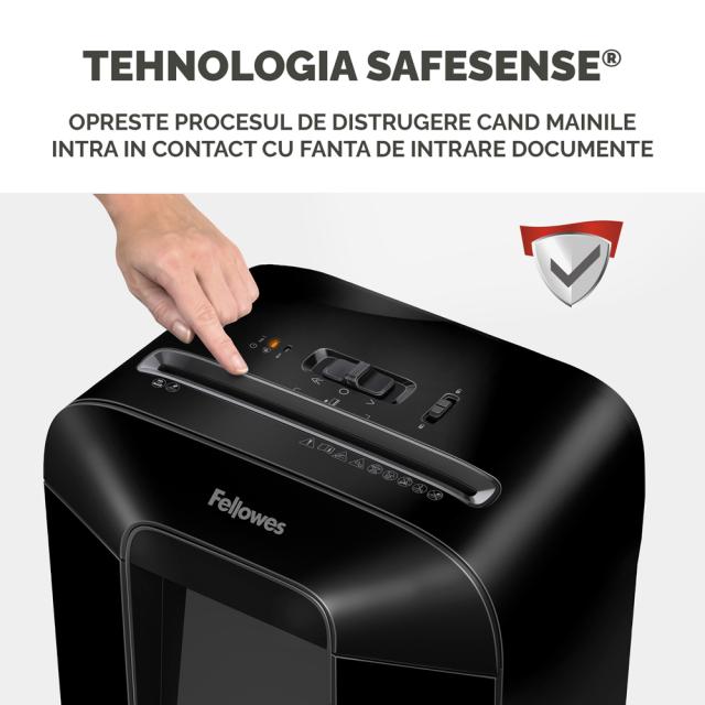 Distrugator documente Fellowes LX85, cross cut, 12 coli, negru