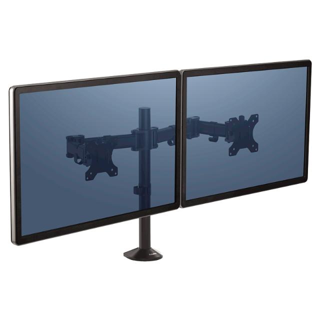 Brat pentru monitor Fellowes Reflex, dublu, negru