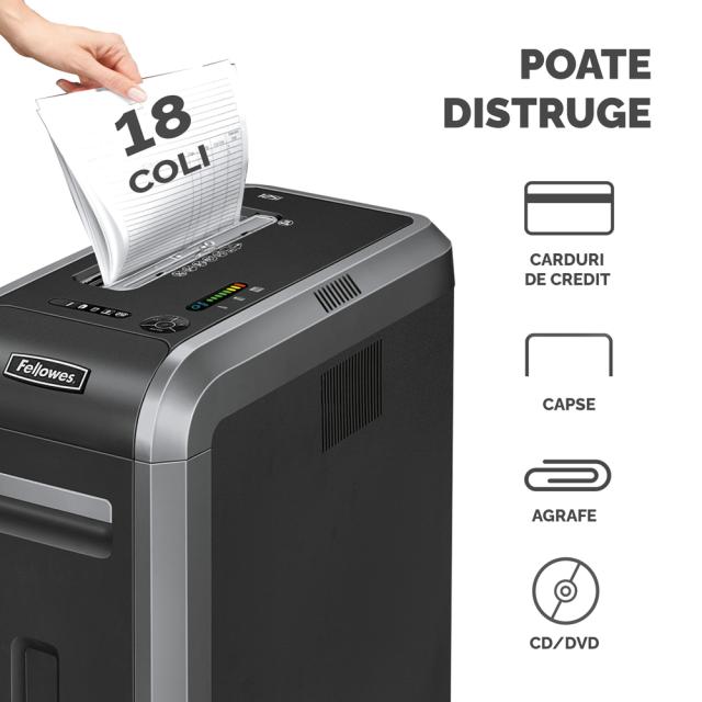 Distrugator de documente Fellowes, 125i, 18 coli