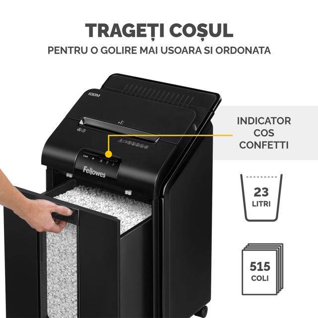 Distrugator automat Fellowes Automax 100M, 100 coli, mini cut