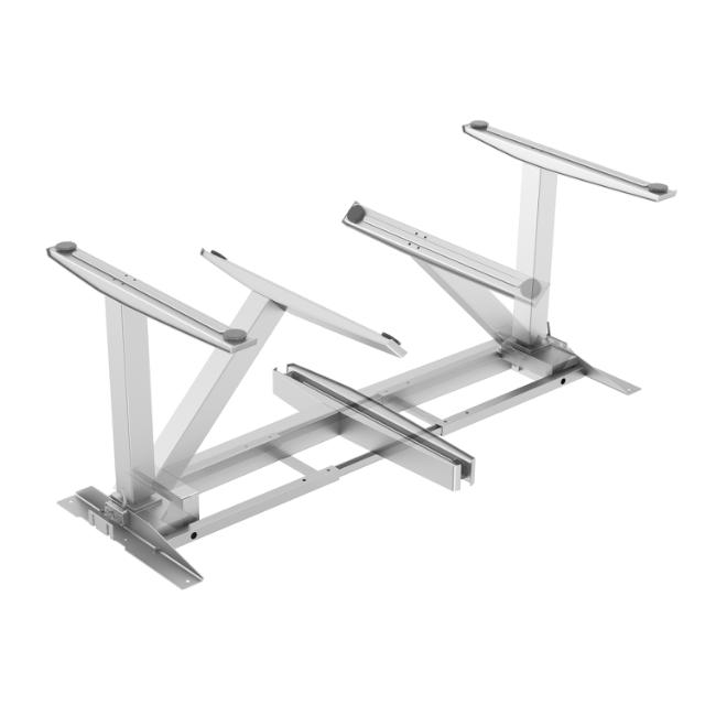 Birou reglabil pe inaltime Fellowes LEVADO, ergonomic, 4 setari, cadru metalic, blat gri 140 x 80 cm