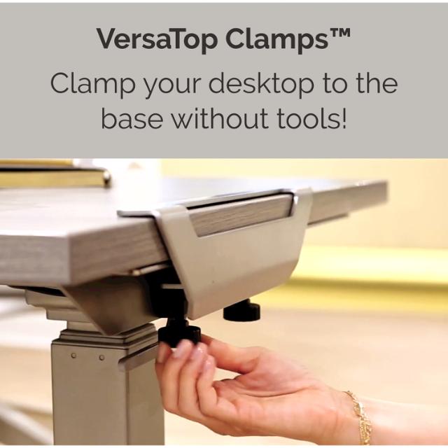 Birou reglabil pe inaltime Fellowes LEVADO, ergonomic, 4 setari, cadru metalic, blat gri 140 x 80 cm