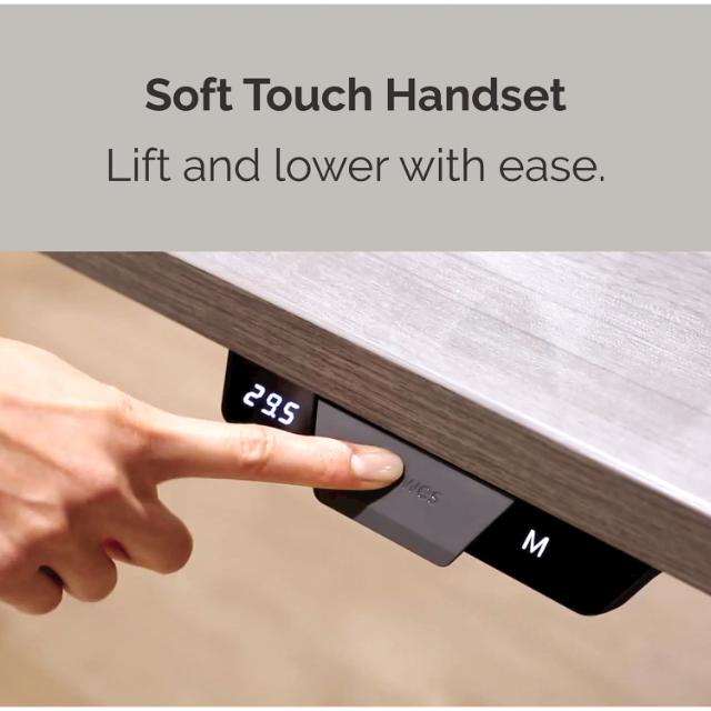 Birou reglabil pe inaltime Fellowes LEVADO, ergonomic, 4 setari, cadru metalic, blat gri 140 x 80 cm