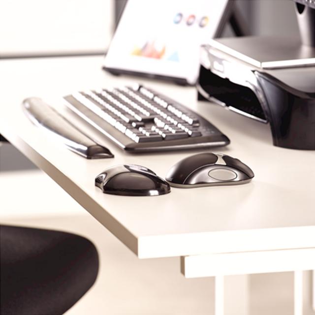 Mouse pad ergonomic cu gel Fellowes Crystal, negru