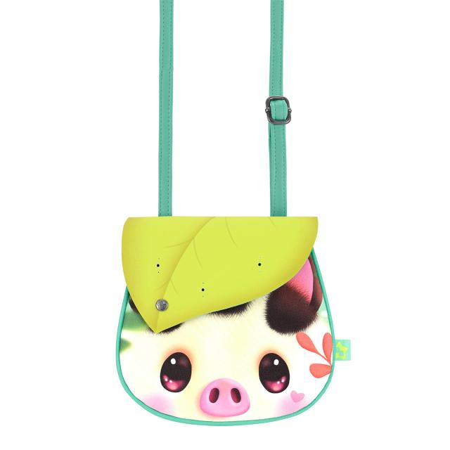 Geanta de umar Gorjuss Bangoberry Piggy Porcusorul, 19x19x2 cm, 3 pinuri