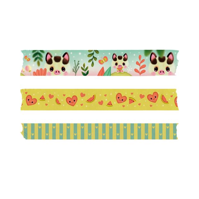 Banda adeziva din hartie, Santoro Bangoberry, Porcusorul Piggy, design creativ