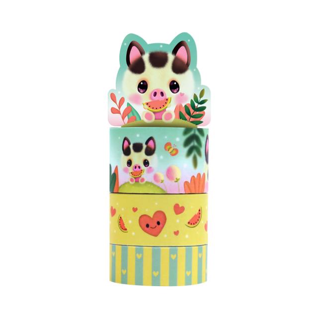 Banda adeziva din hartie, Santoro Bangoberry, Porcusorul Piggy, design creativ