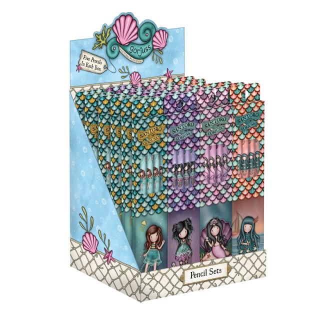 Display 24 seturi a 4 creioane grafit Gorjuss, 4 designuri