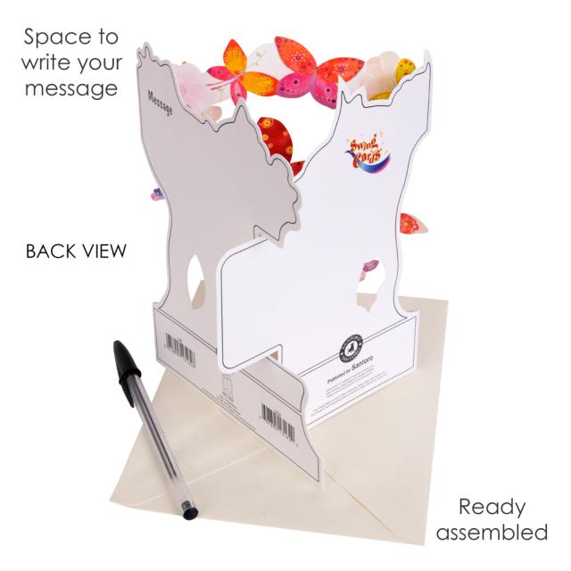 Felicitare 3D, Santoro, Design Fluturi, Pop-up, Componente mobile