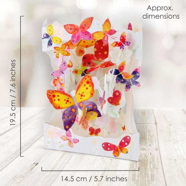 Felicitare 3D, Santoro, Design Fluturi, Pop-up, Componente mobile