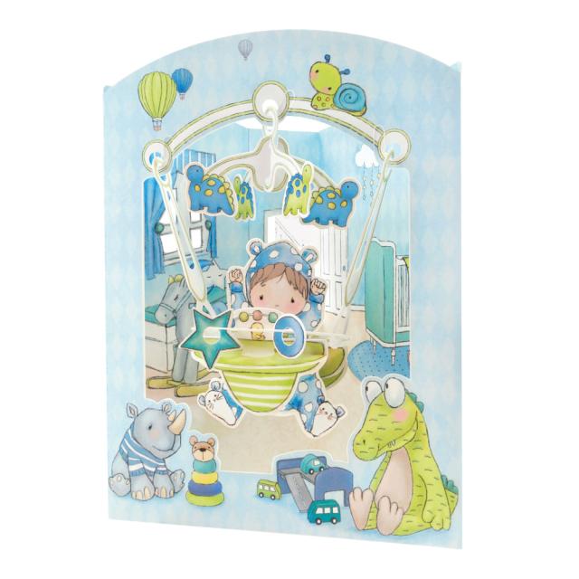 Felicitare 3D, Santoro, Design Baiat, Swing Card, Cadou Unic