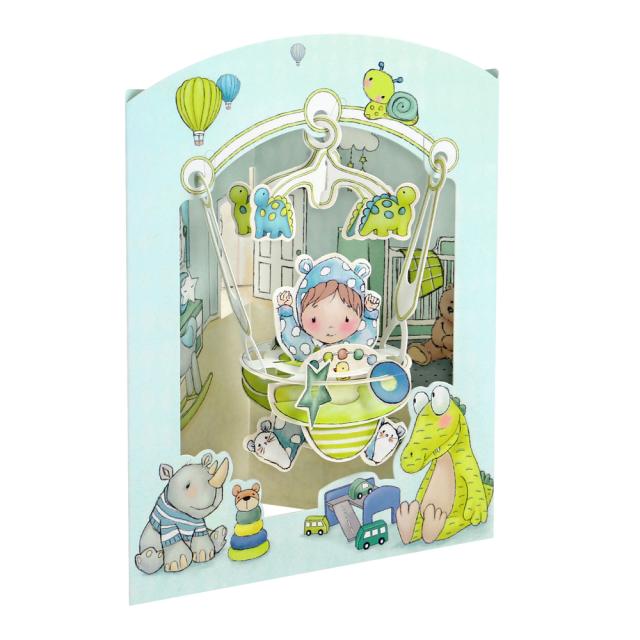 Felicitare 3D, Santoro, Design Baiat, Swing Card, Cadou Unic