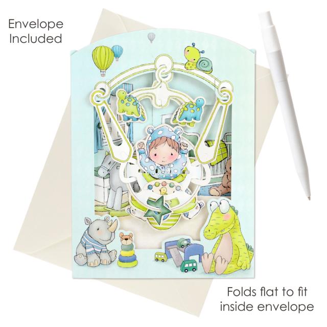 Felicitare 3D, Santoro, Design Baiat, Swing Card, Cadou Unic
