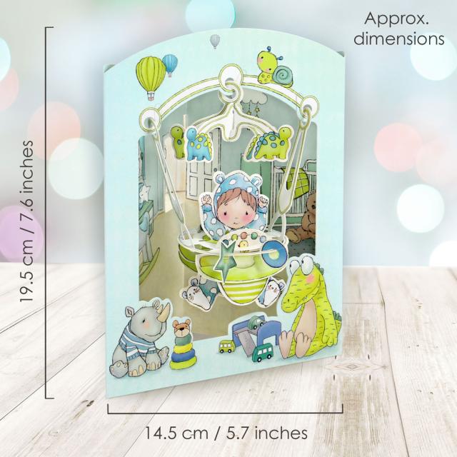 Felicitare 3D, Santoro, Design Baiat, Swing Card, Cadou Unic