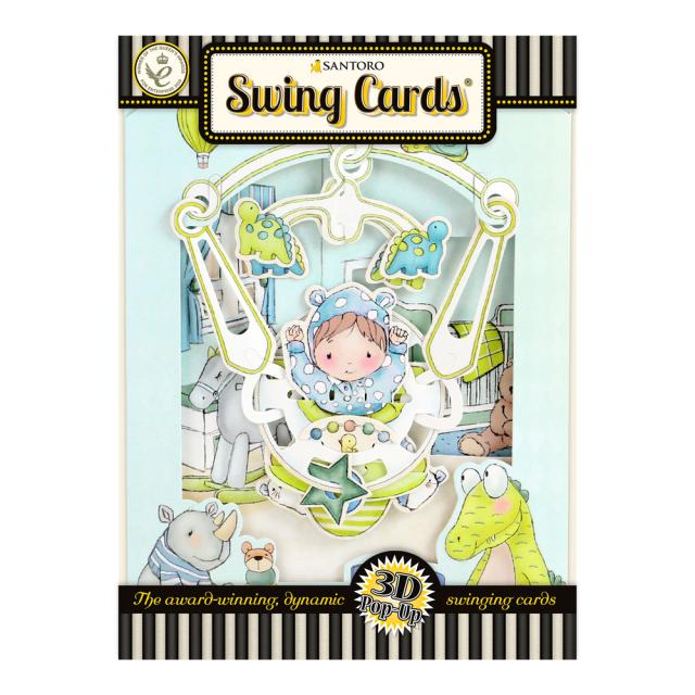 Felicitare 3D, Santoro, Design Baiat, Swing Card, Cadou Unic