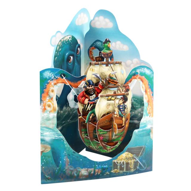 Felicitare 3D, Santoro, Corabia Piratilor, Pop-up, Mesaj Personalizat