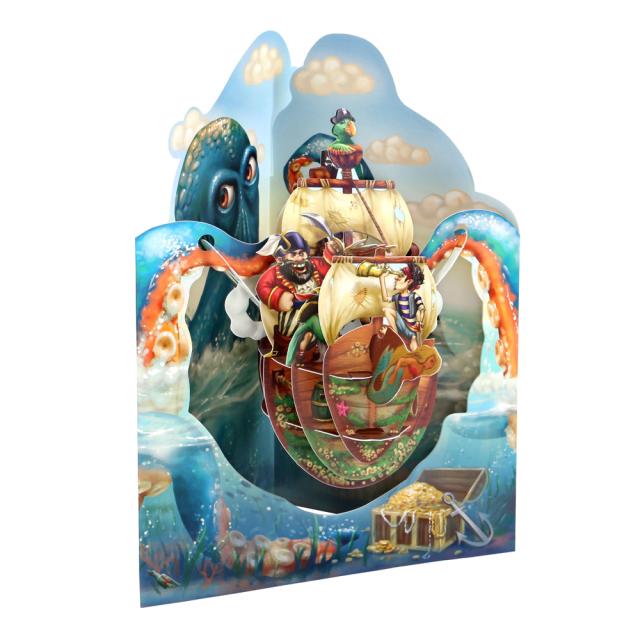 Felicitare 3D, Santoro, Corabia Piratilor, Pop-up, Mesaj Personalizat