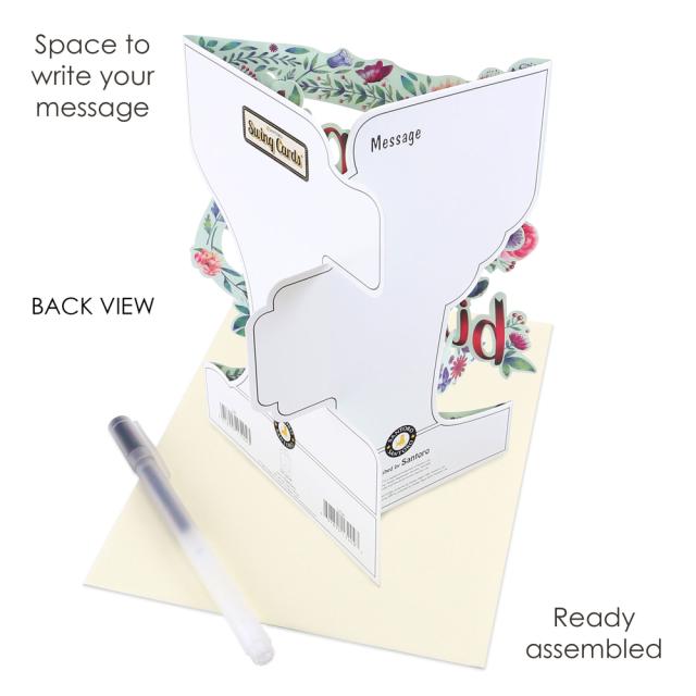 Felicitare 3D, Santoro, Swing Cards, Design Floral, Elemente in miscare
